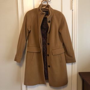 Lands End Women's Camel Wool Coat Size 10